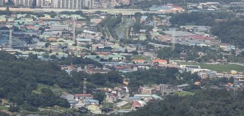 내년 11~12월 1100가구, 2022년 2500가구 규모로 사전청약에 들어가는 경기도 하남시 교산지구 일대 모습. <연합뉴스>